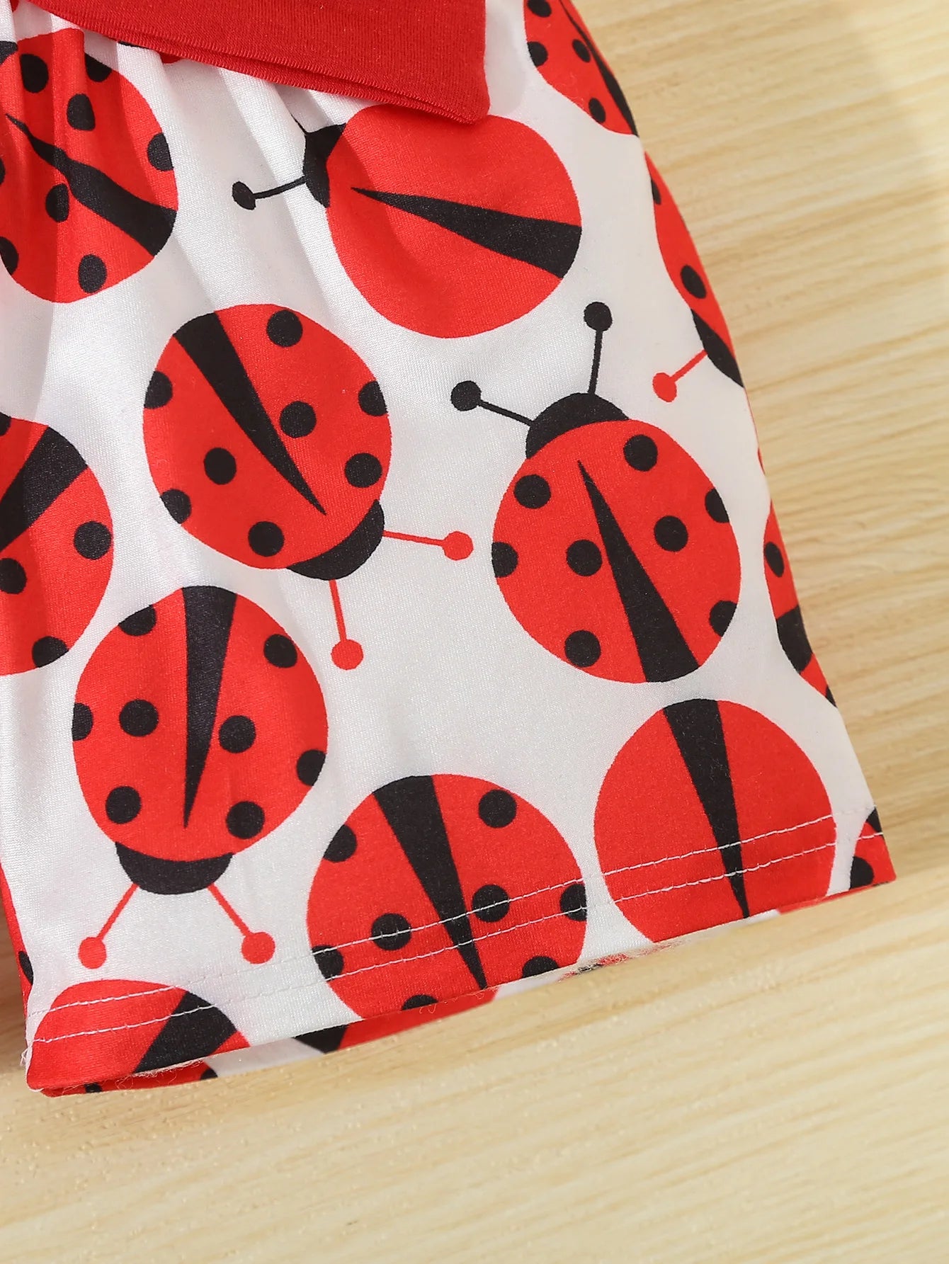 Girl's Ladybug Print Tee & Shorts Set