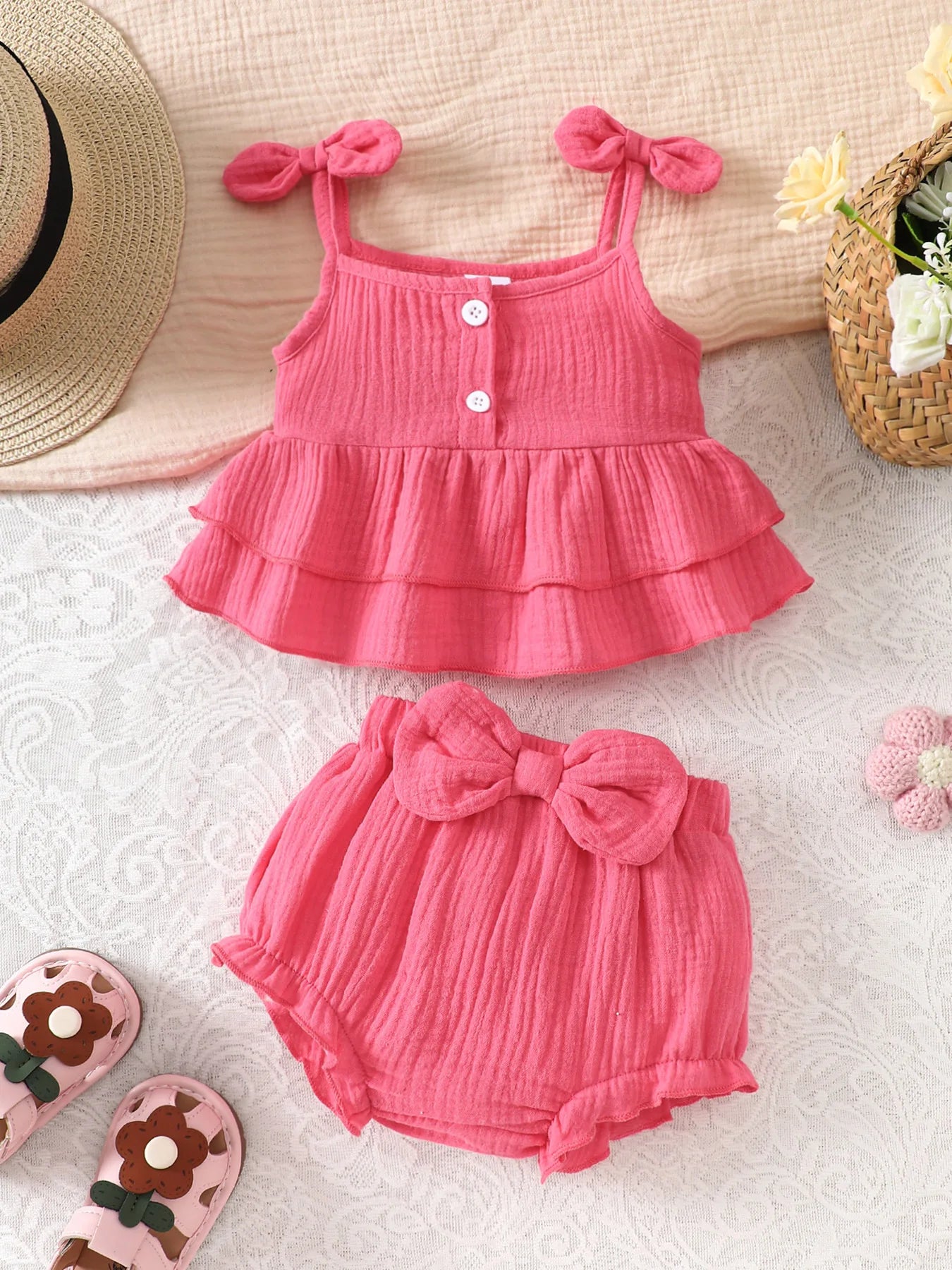 Girl Ruffle & Bow 2-Piece Summer Set