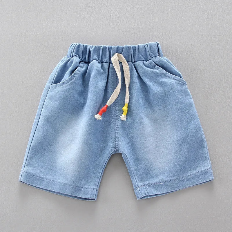 Kids' Striped Tee & Denim Shorts Set