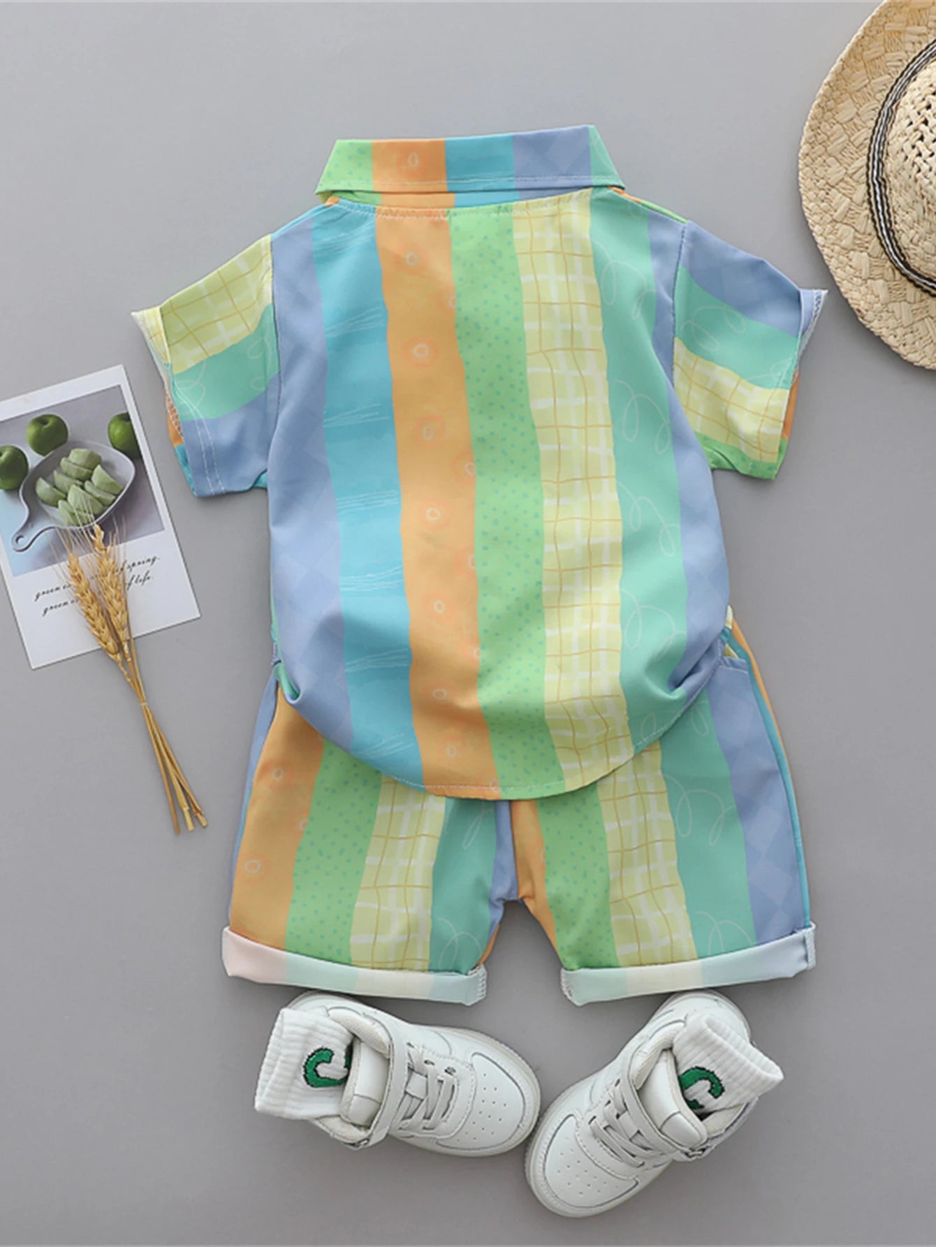 Baby & Toddler 2-Piece Stripe Shirt & Shorts Set