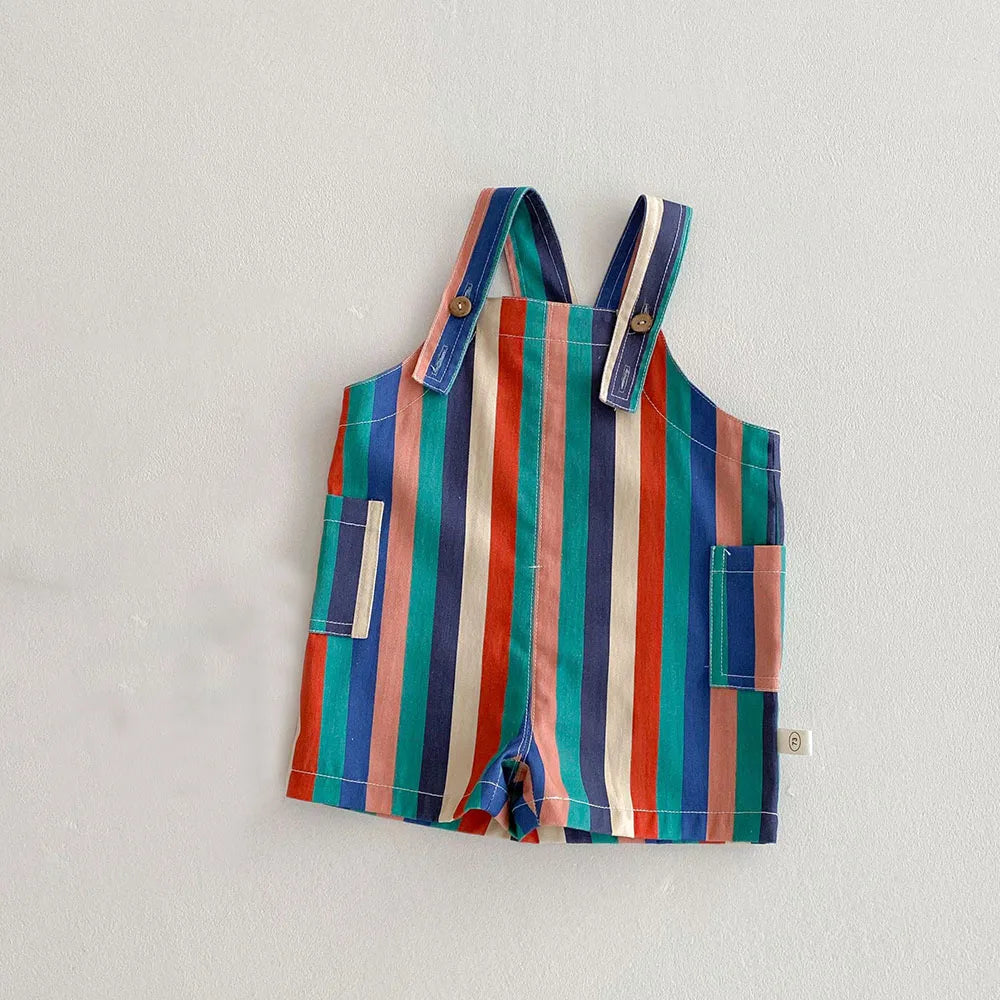 Kids' Polka Dot & Stripe Overalls