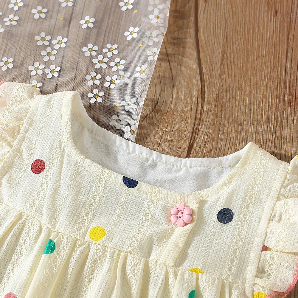 Girl Floral Flying Sleeve Top & Shorts Set