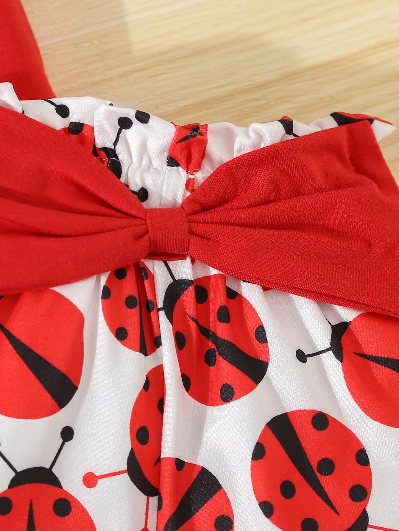 Girl's Ladybug Print Tee & Shorts Set
