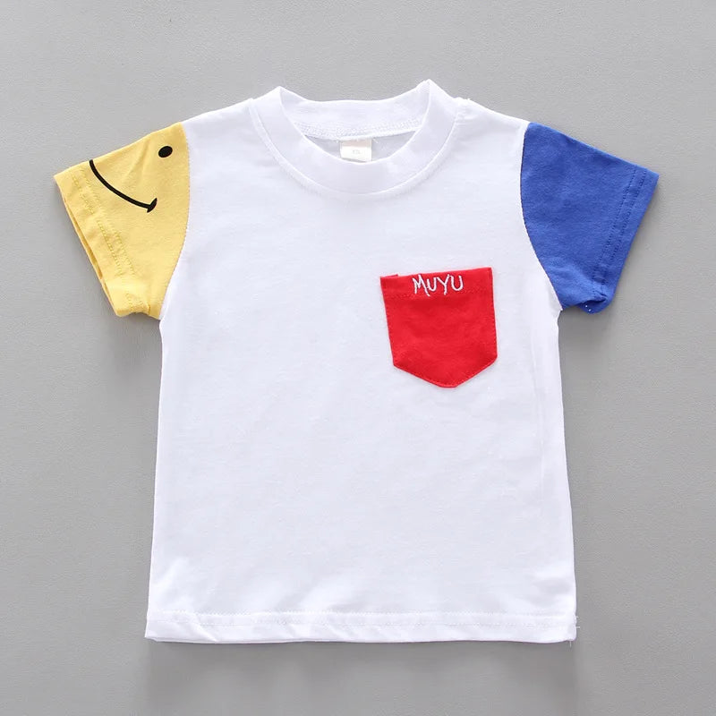 Kids' Striped Tee & Denim Shorts Set
