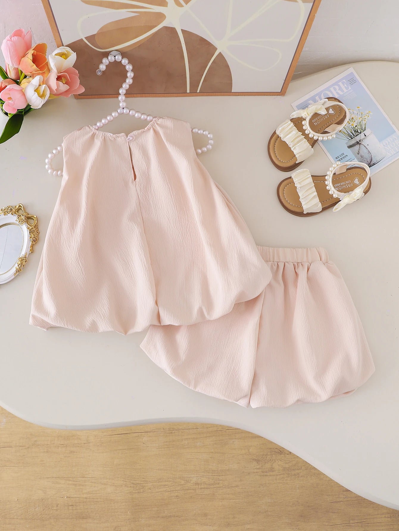 Girl's Floral Sleeveless Top & Shorts Set