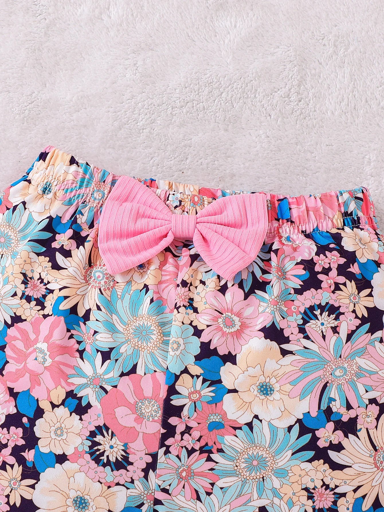 Girl's Floral Sleeveless Top & Shorts Set