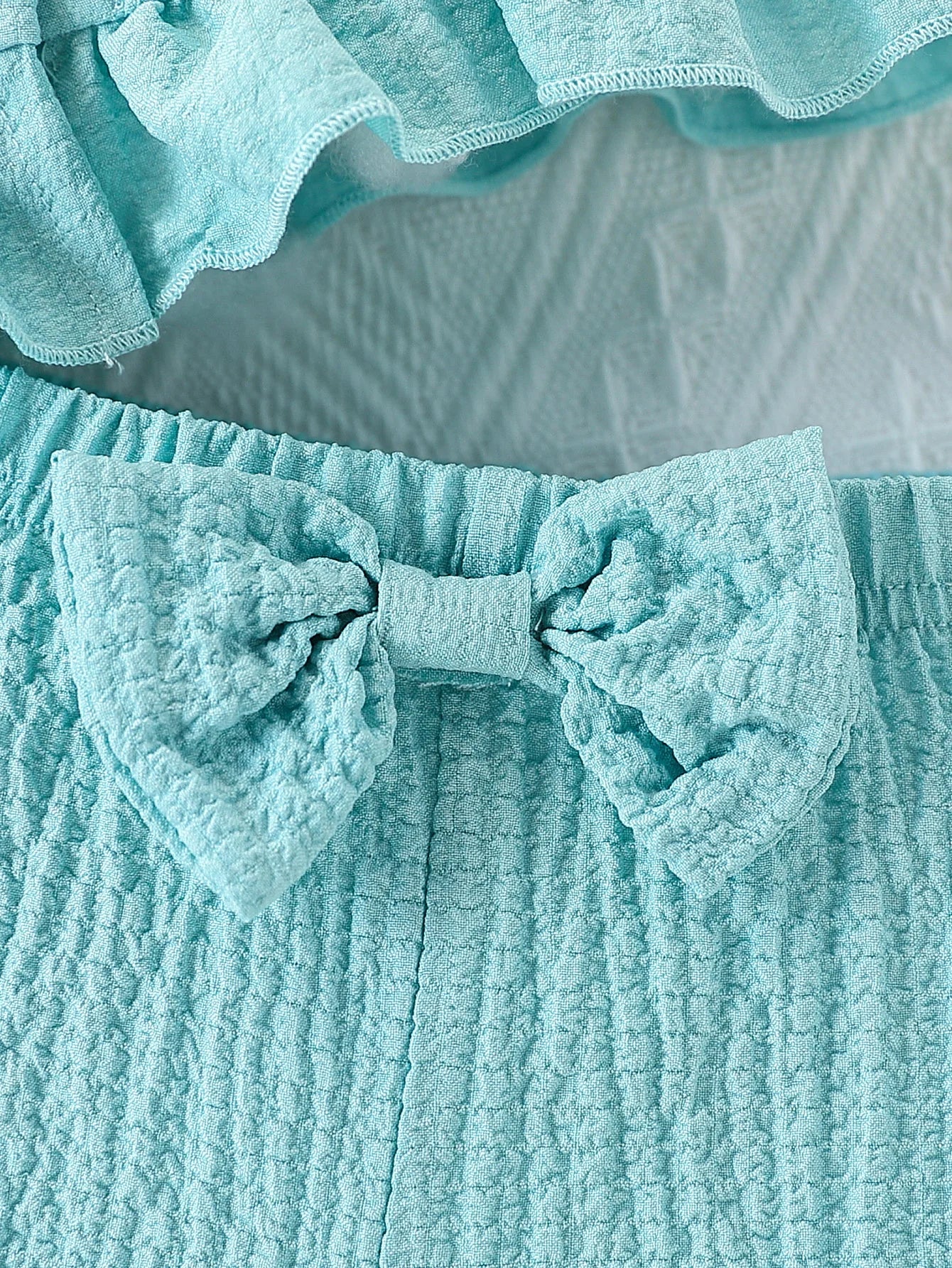 Fly Sleeve Top & Bow Shorts Set
