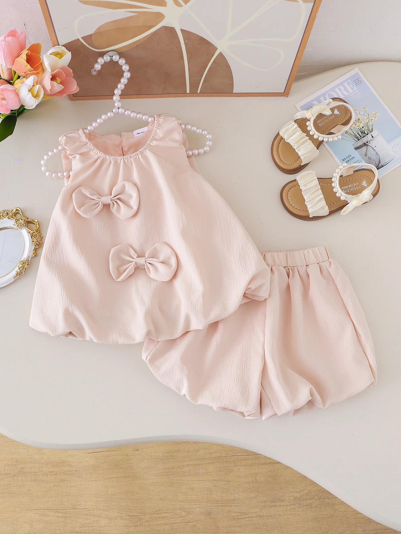 Girl's Floral Sleeveless Top & Shorts Set